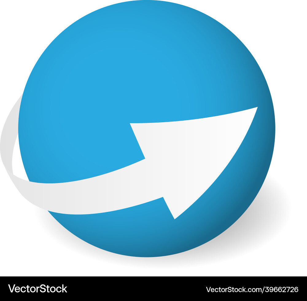 Loop circle arrow icon around sphere Loop circle arrow icon around sphere vector image