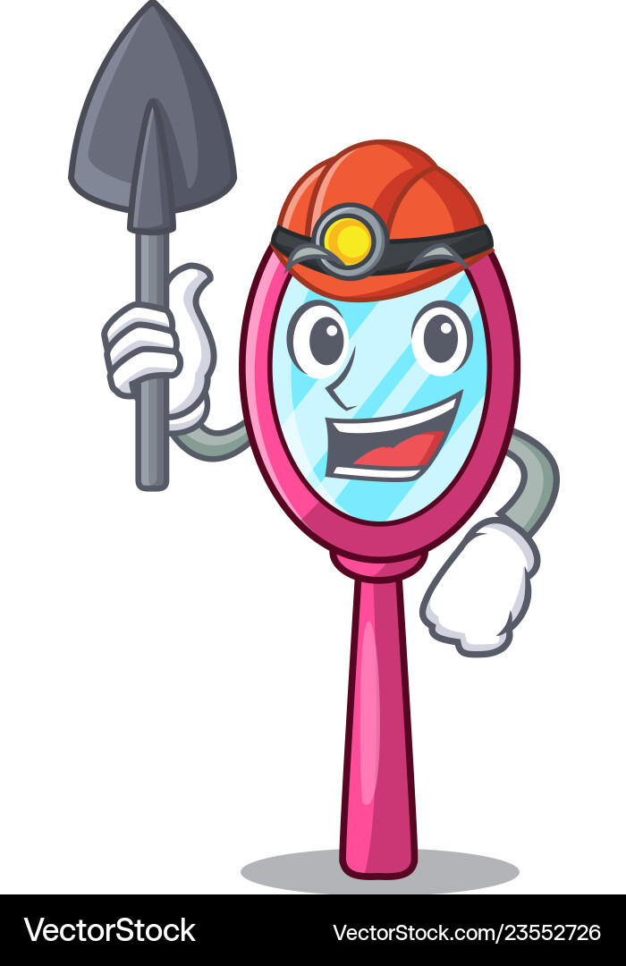 Miner mirror on the character dressing table Vector Image