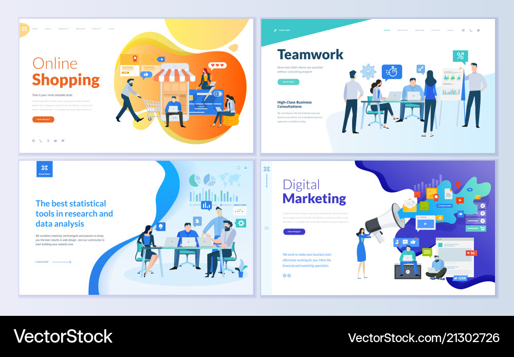 Modern Web Page Templates vector image