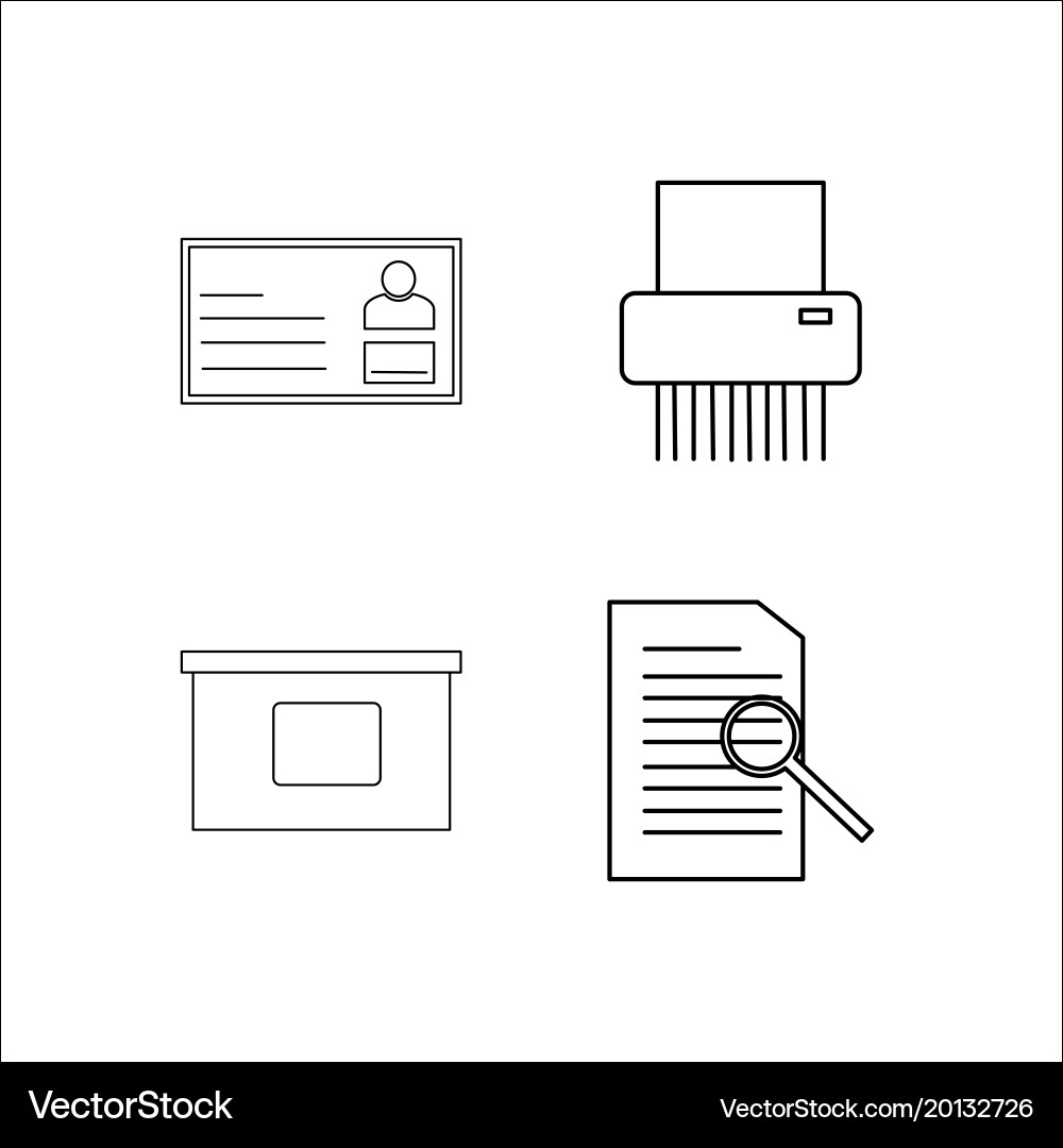 Office simple linear icon setsimple outline icons vector image