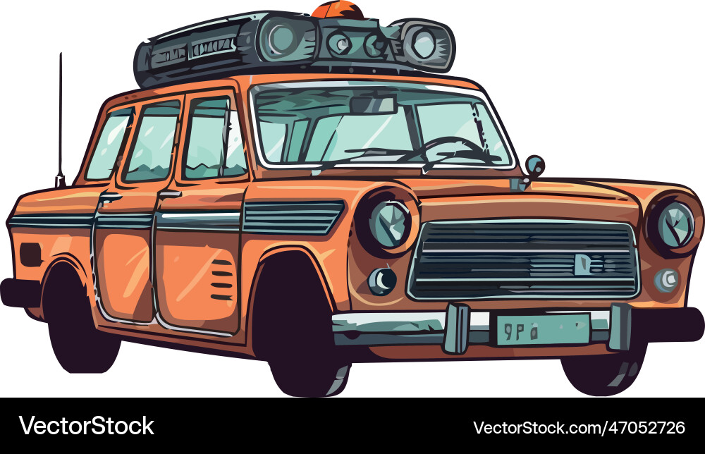 Oldtimer fahren auf dem Weg Abenteuer Reise Oldtimer fahren auf dem Weg Abenteuer Reise vektorbild