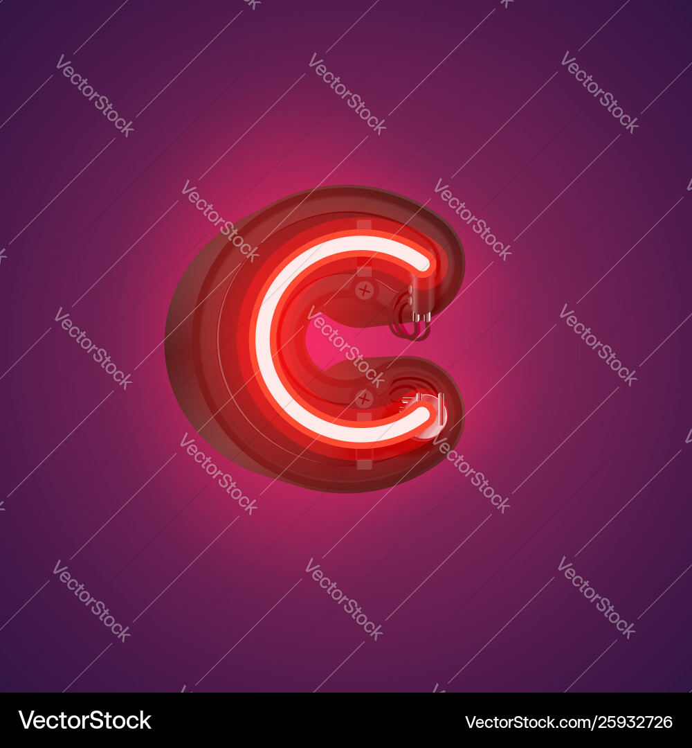 Realistic neon character from a set with console Realistic neon character from a set with console vector image