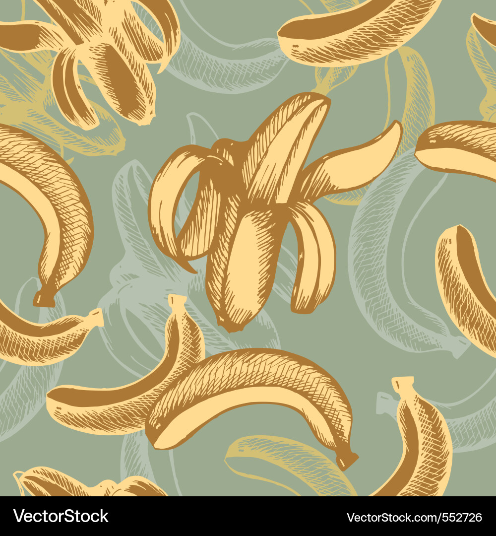 Retro Banana Pattern vector image