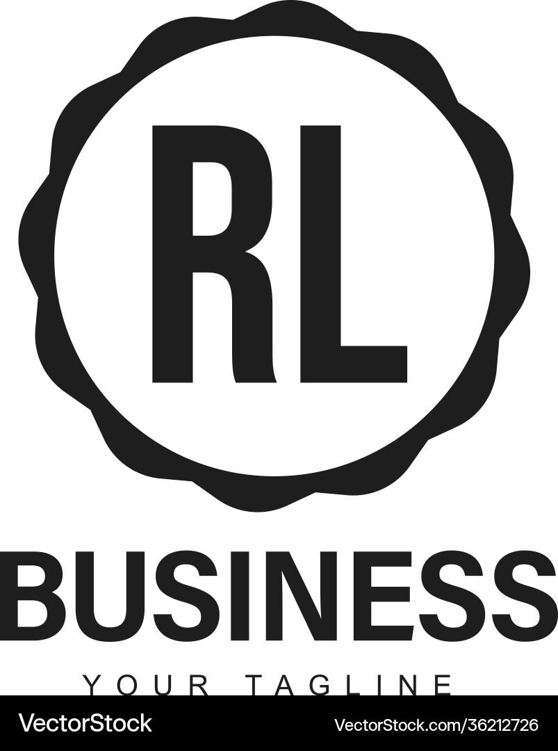 Rl initial a logo design with abstract style Rl initial a logo design with abstract style Vector Image