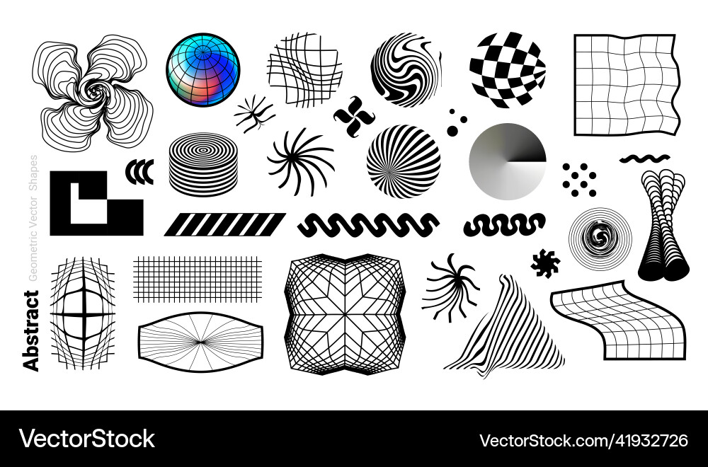 Set of random abstract geometric shapes Set of random abstract geometric shapes vector image