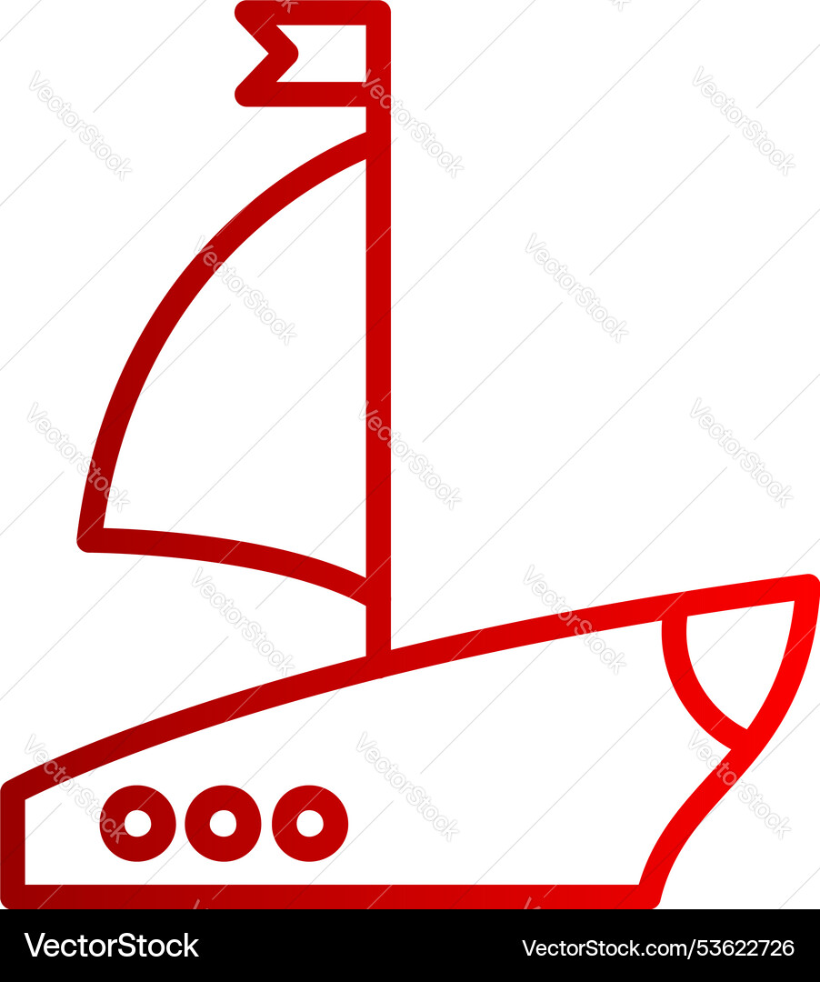 Ship line gradient icon Royalty Free Vector Image