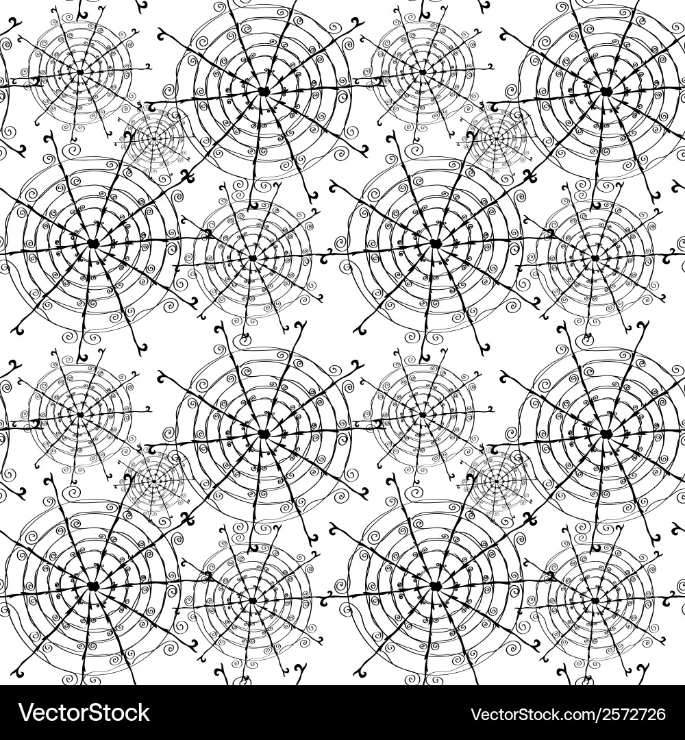Spider Web Seamless Pattern Vector Image