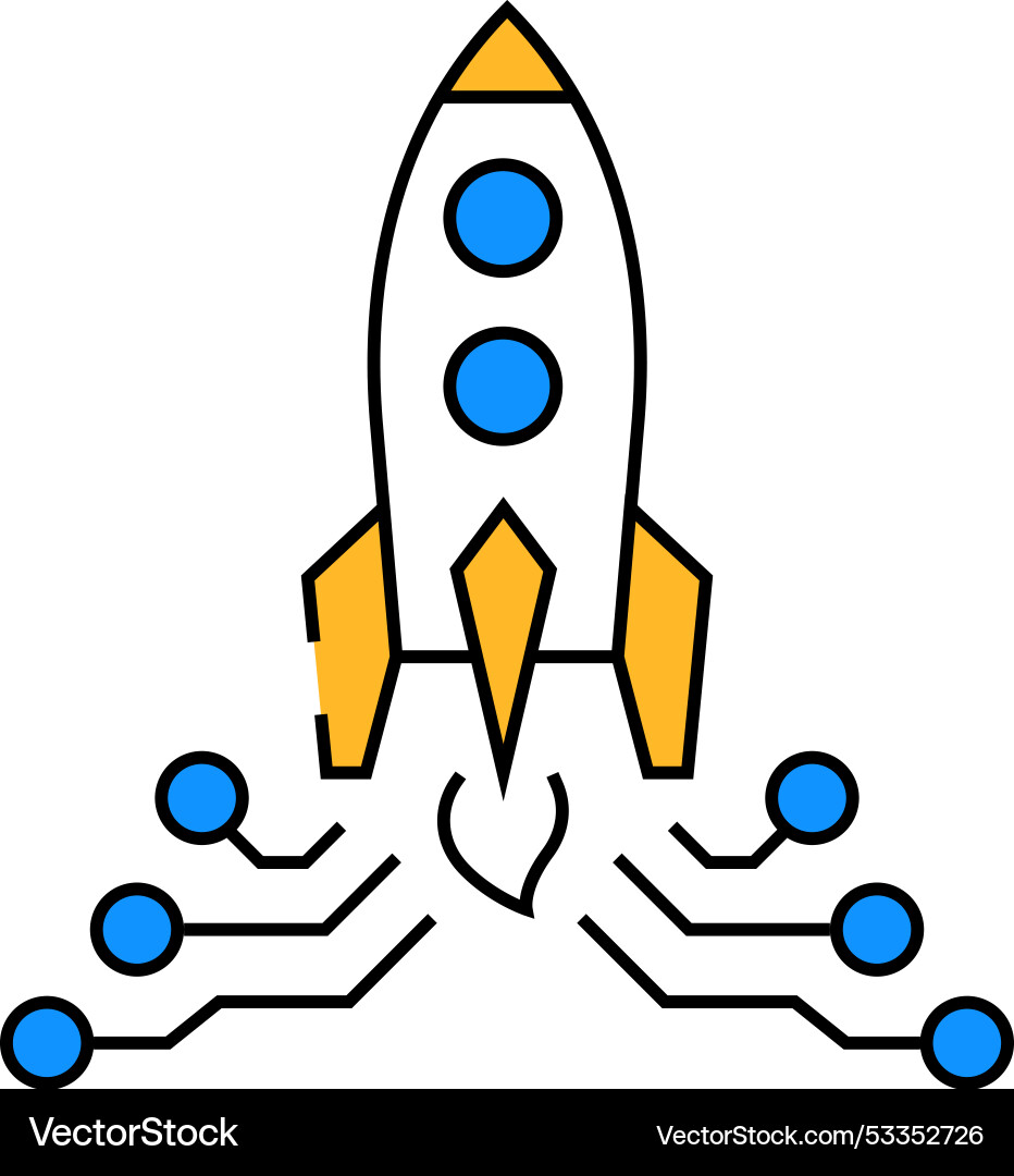 Tech startup enthusiast icon color Vector Image