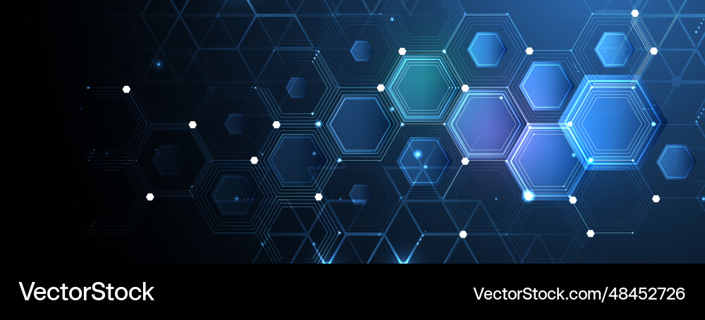 Technology banner design with hexagons abstract Technology banner design with hexagons abstract vector image