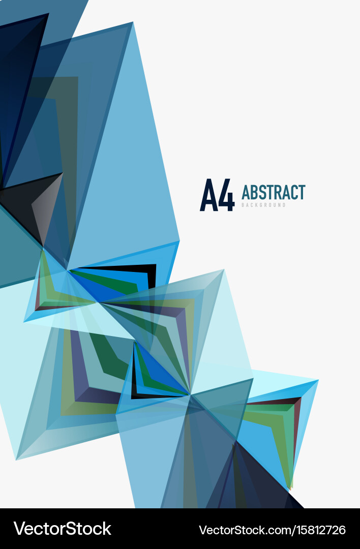Triangular low poly a4 size geometric vector image