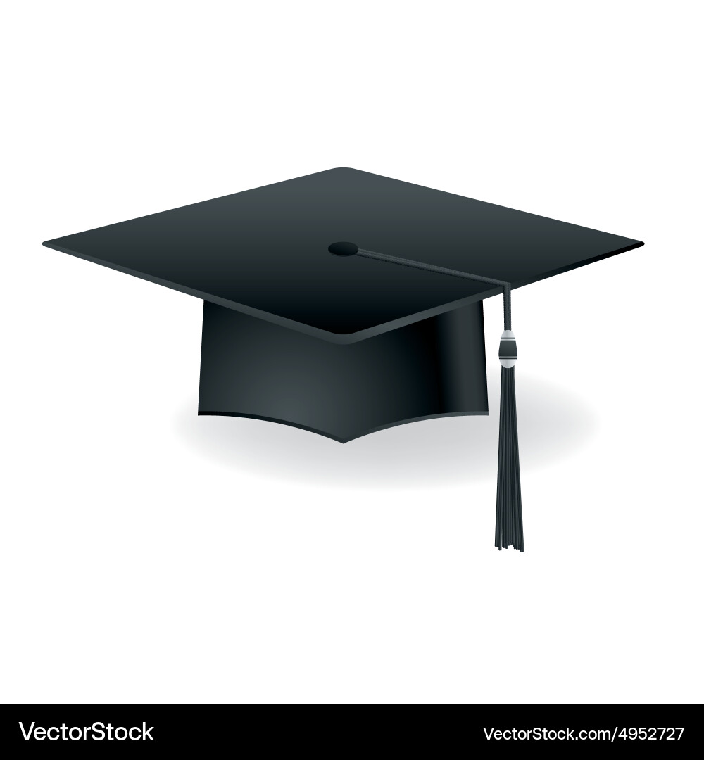 Black Graduation Cap with Tassel vector image