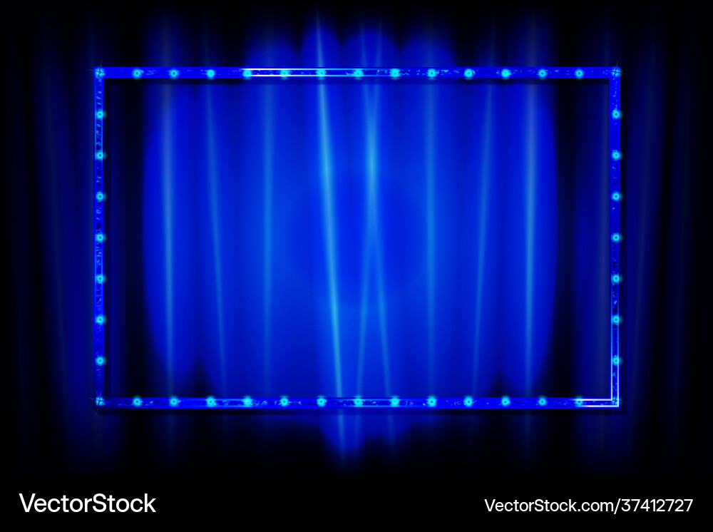 Blue rectangular frame Vector Image