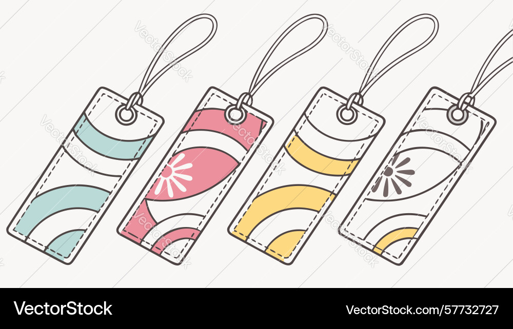 Decorative price tag set with abstract patterns Vector Image