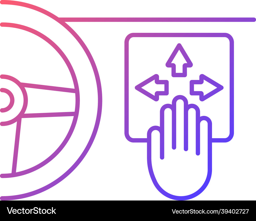 Gesture control technology gradient linear icon Gesture control technology gradient linear icon vector image
