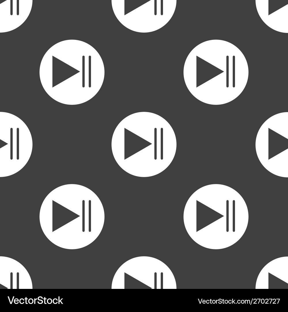 Play button web icon flat design seamless pattern Vector Image