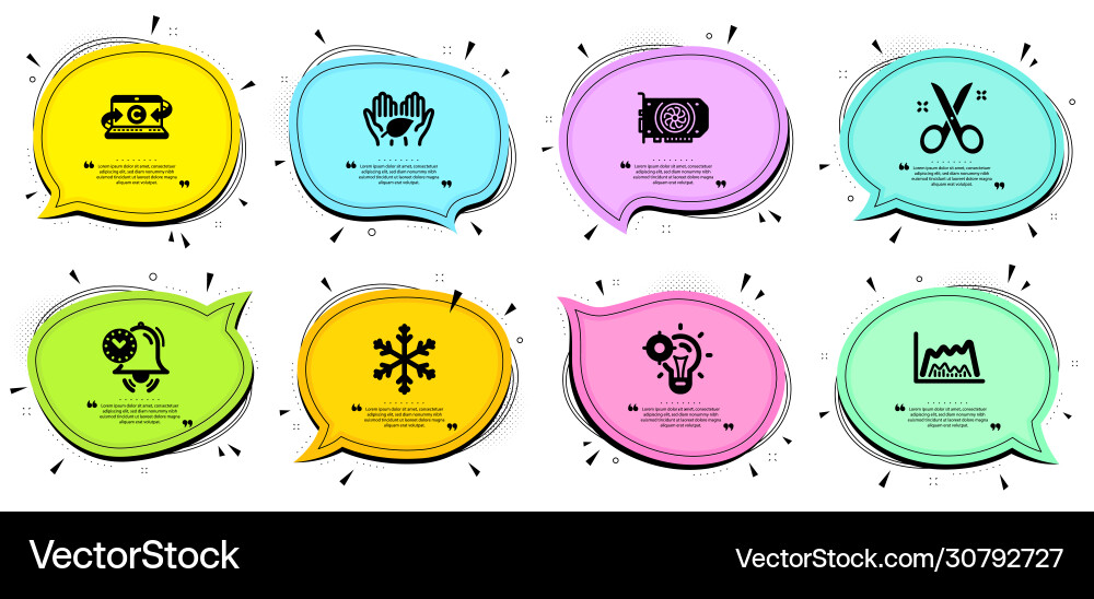 Scissors seo idea and copywriting notebook icons Scissors seo idea and copywriting notebook icons vector image