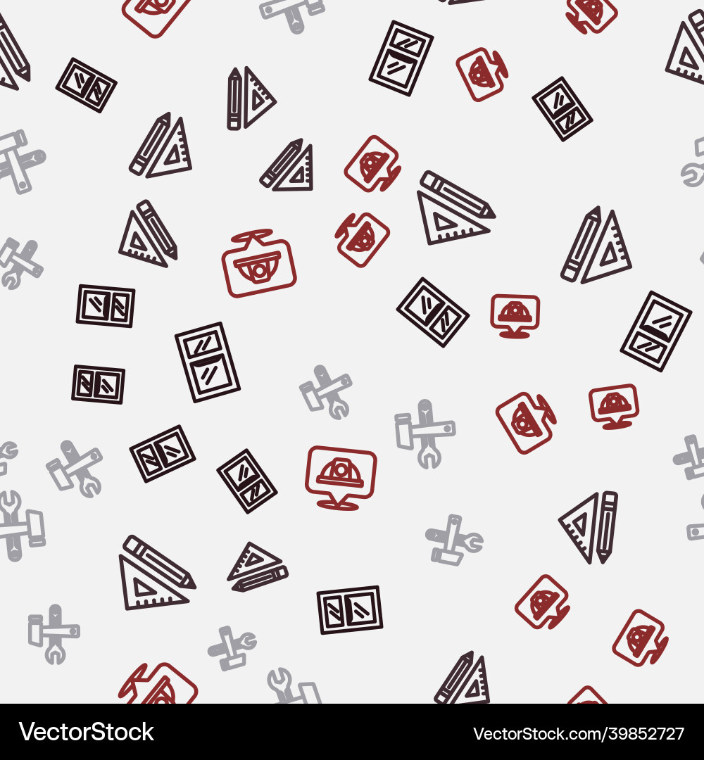 Set line window in room triangular ruler Set line window in room triangular ruler vector image