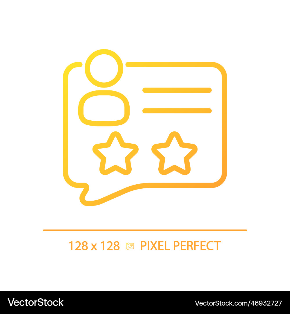 User rating pixel perfect gradient linear icon User rating pixel perfect gradient linear icon vector image