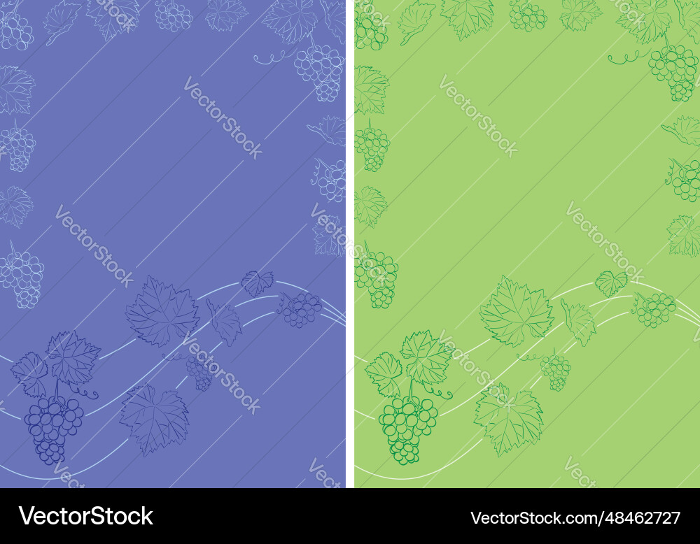 Violet and green background - frames of grape Vector Image