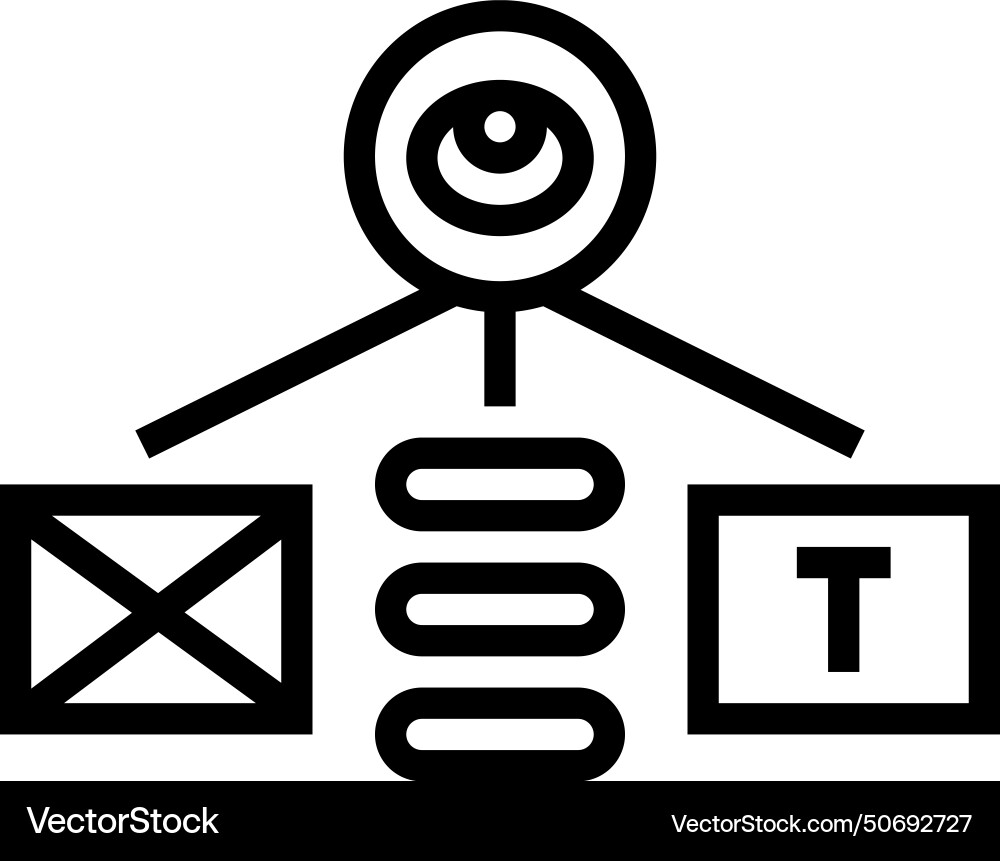 Visual hierarchy ux ui design line icon Visual hierarchy ux ui design line icon vector image