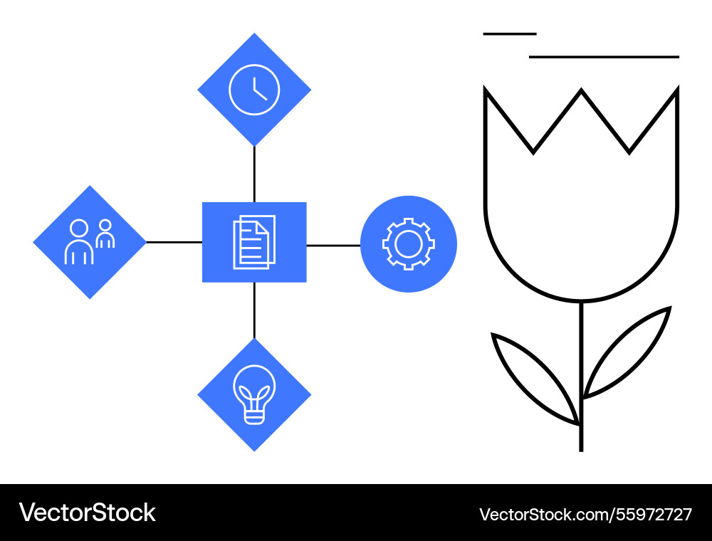 Workflow process management and creativity concept Workflow process management and creativity concept vector image