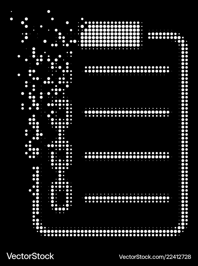Bright dissolved dot halftone blockchain contract vector image