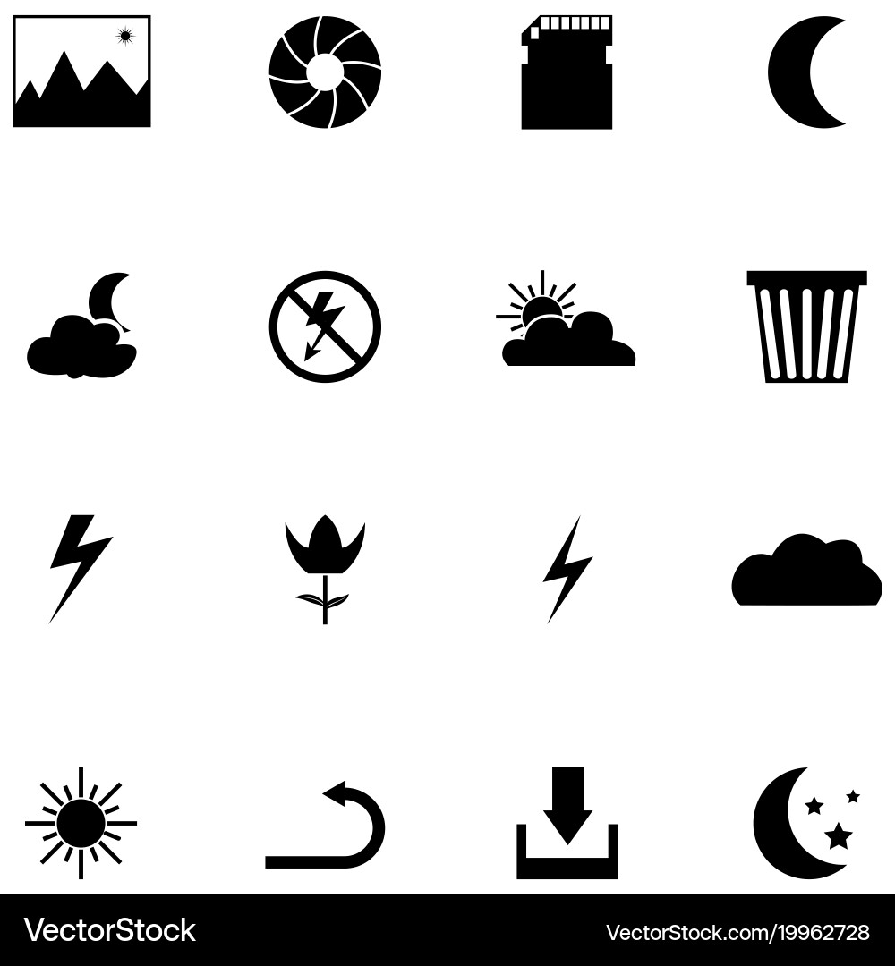 Camera function icon set vector image