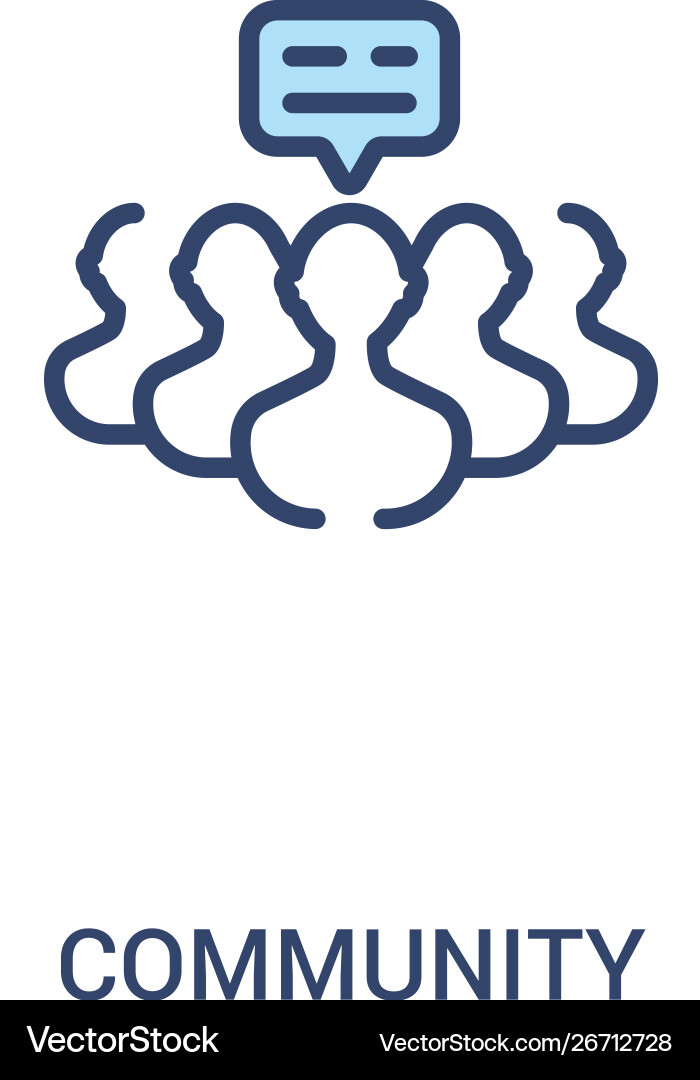 Community Connection Icon - Simple Line vector image
