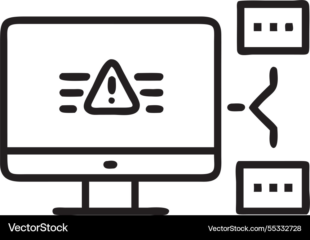 Computer network displays system hacked alert Vector Image