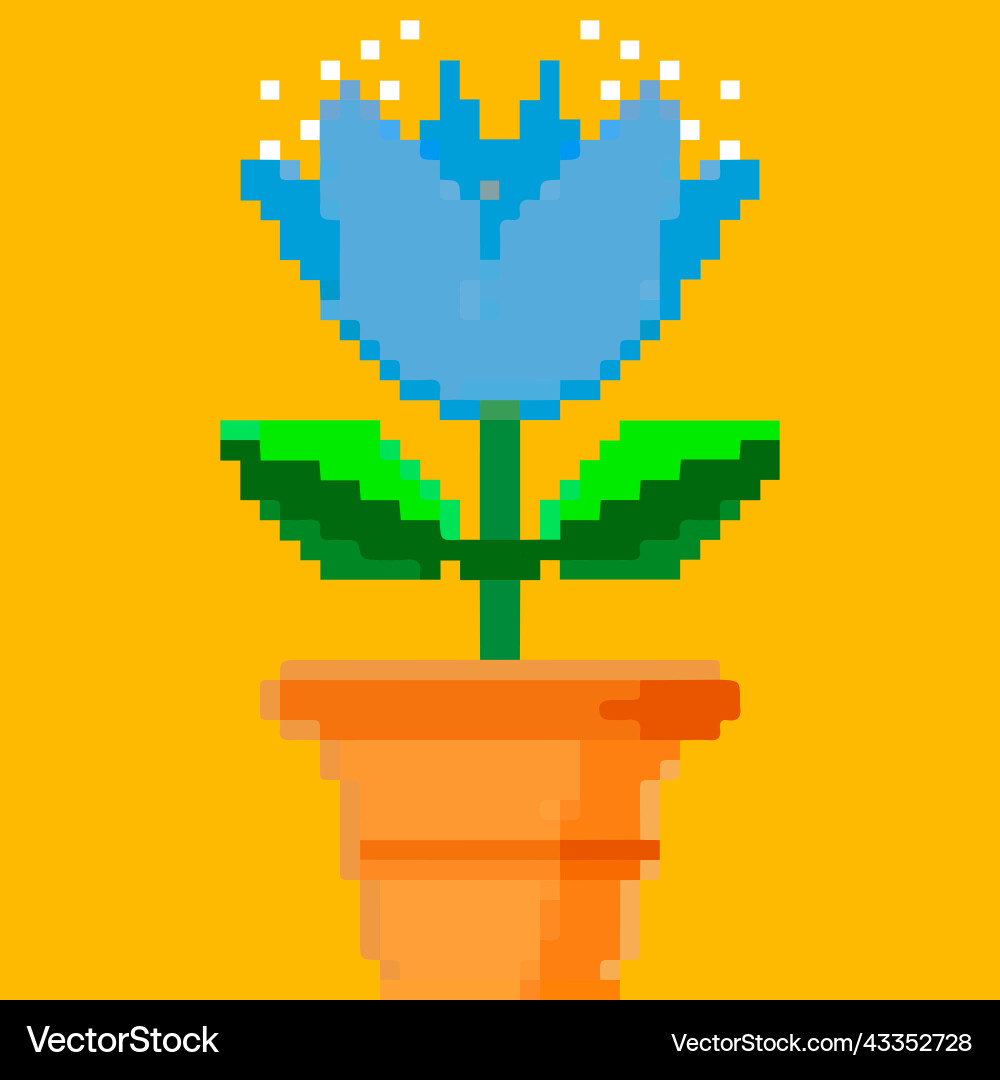 Flower in a pot pixel art and creating your own Flower in a pot pixel art and creating your own vector image
