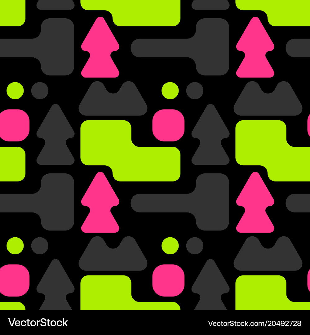 Full colour shape forest seamless pattern Vector Image
