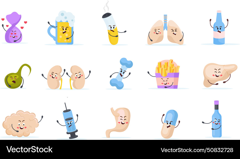Human organs set Royalty Free Vector Image - VectorStock