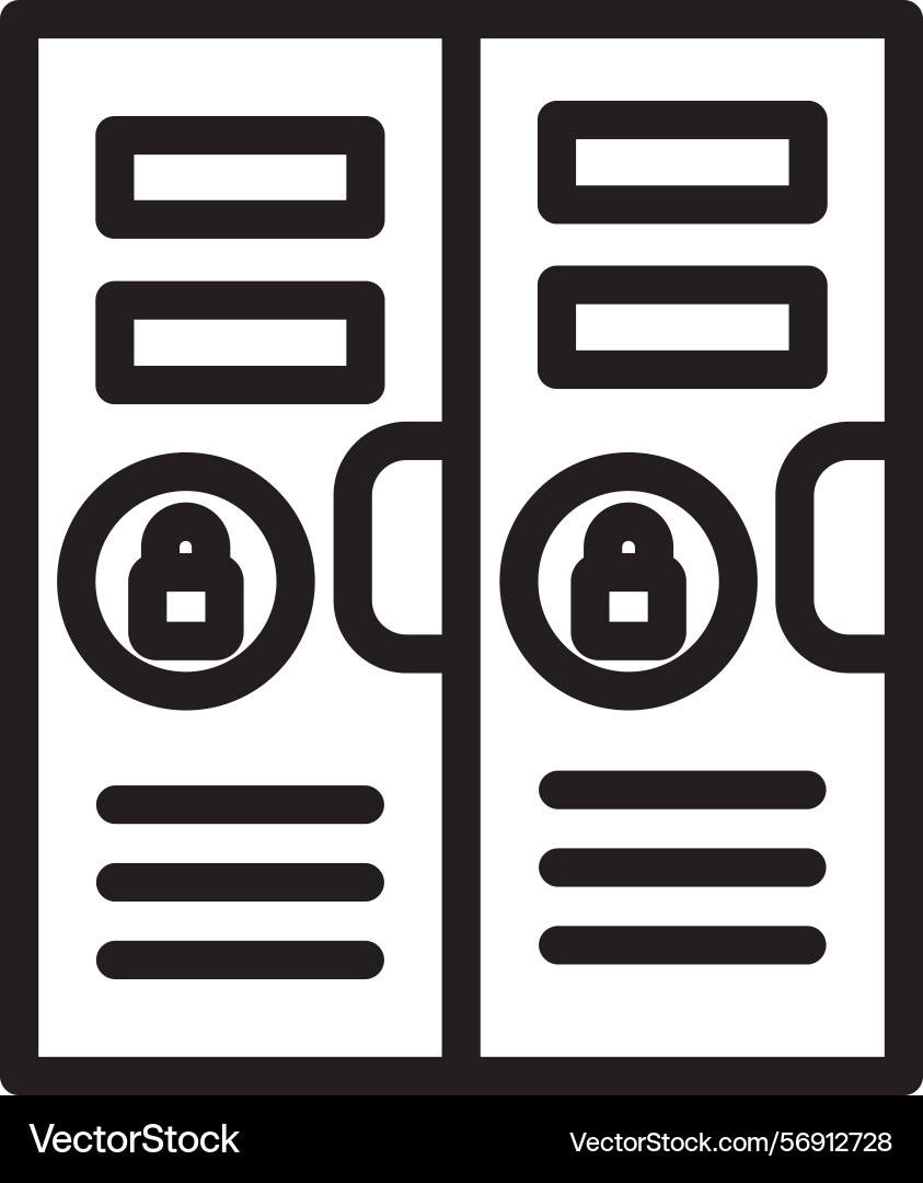 Locker linear style icon design Vector Image