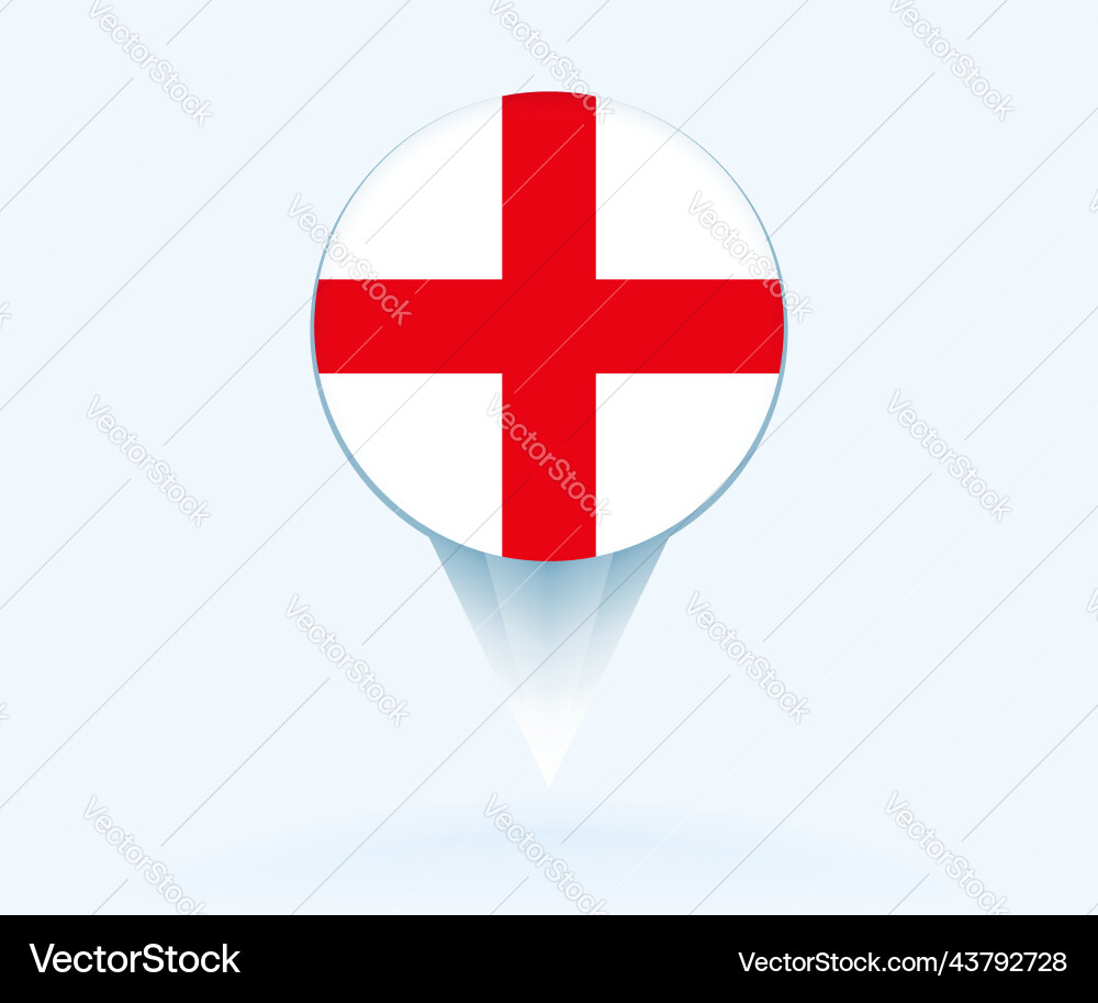 Map pointer with flag of england vector image
