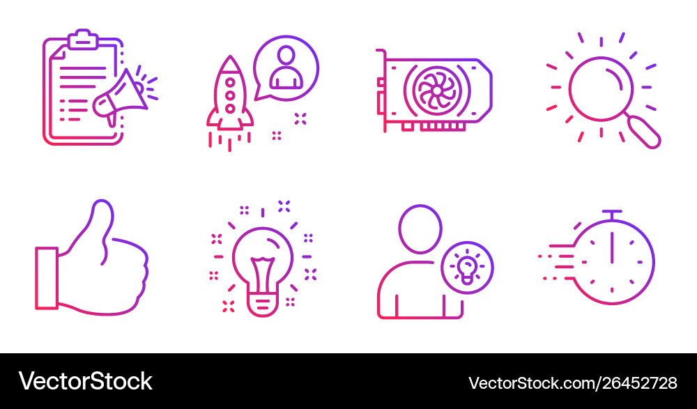 Megaphone checklist like and user idea icons set Megaphone checklist like and user idea icons set vector image