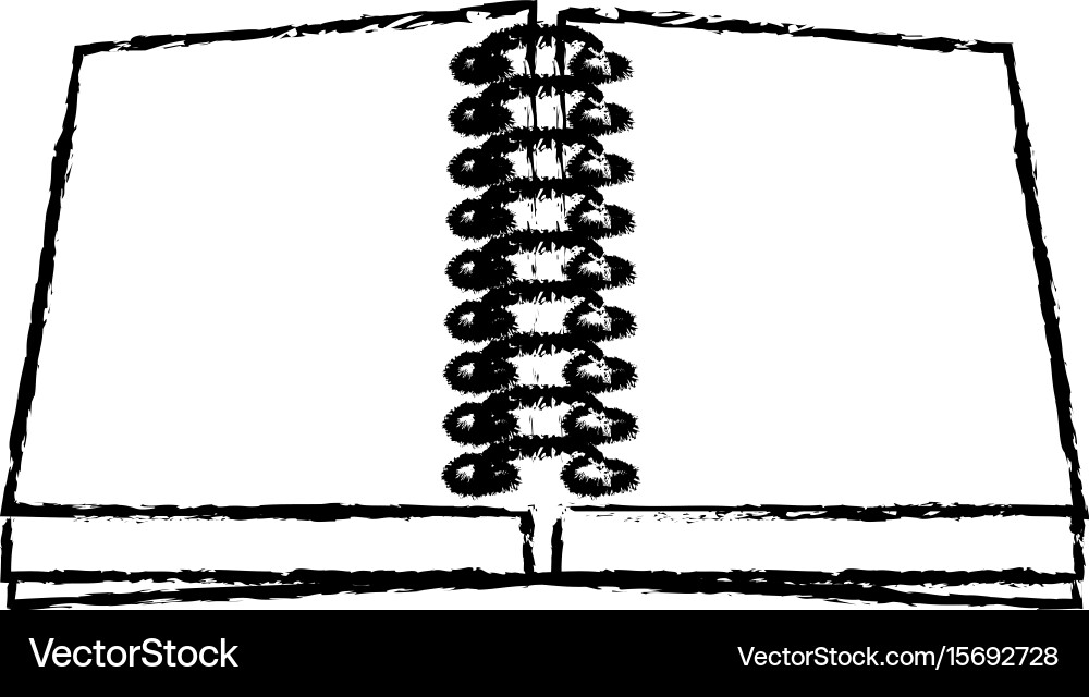 Open notebook spiral paper blank utensil vector image