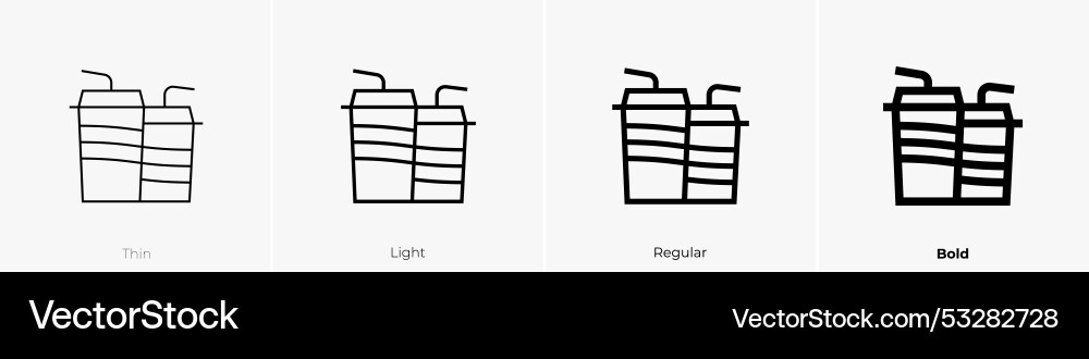 Refreshment icon thin light regular and bold Refreshment icon thin light regular and bold vector image