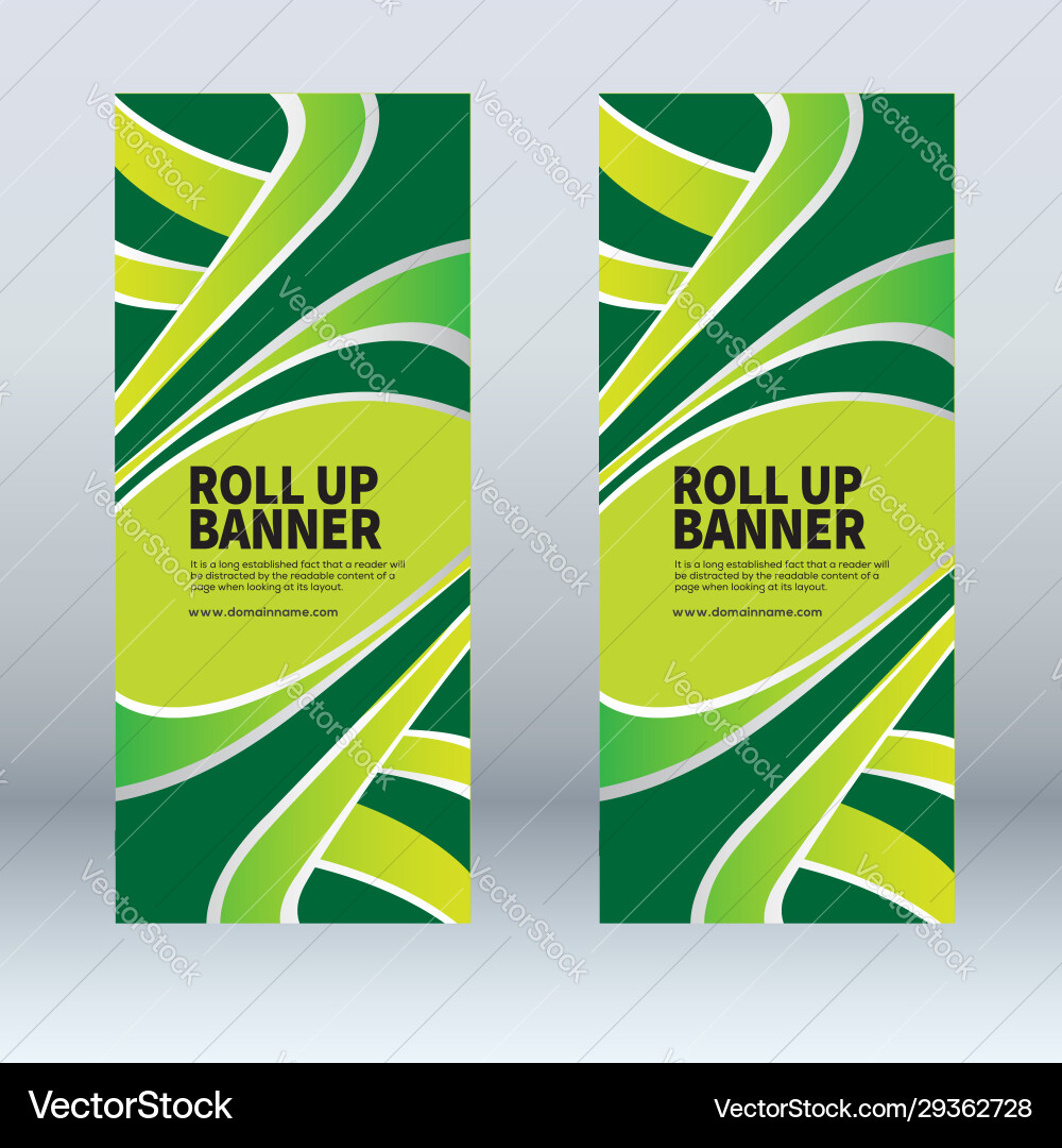 Roll up banner vertical design template Vector Image