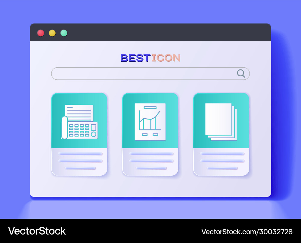 Set document with graph chart fax machine Set document with graph chart fax machine vector image