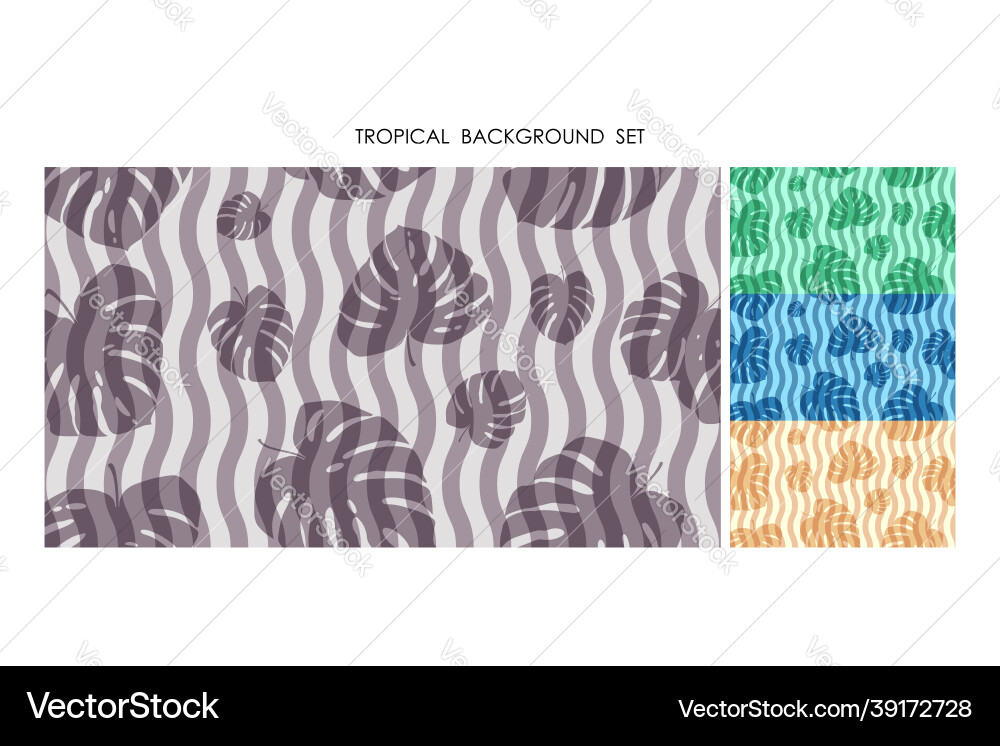 Set of seamless backgrounds with waves and large Set of seamless backgrounds with waves and large vector image