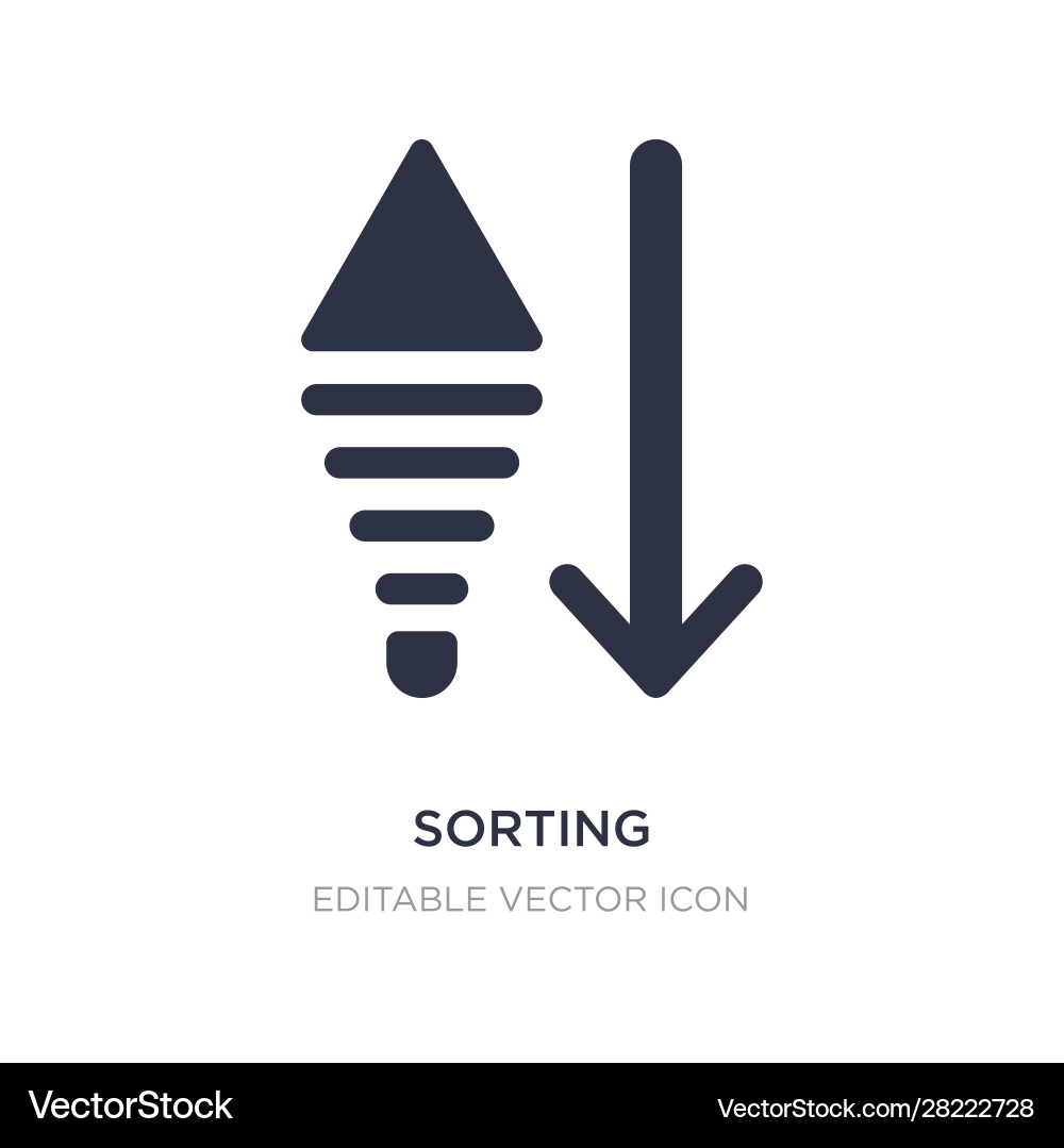 Sorting icon on white background simple element vector image