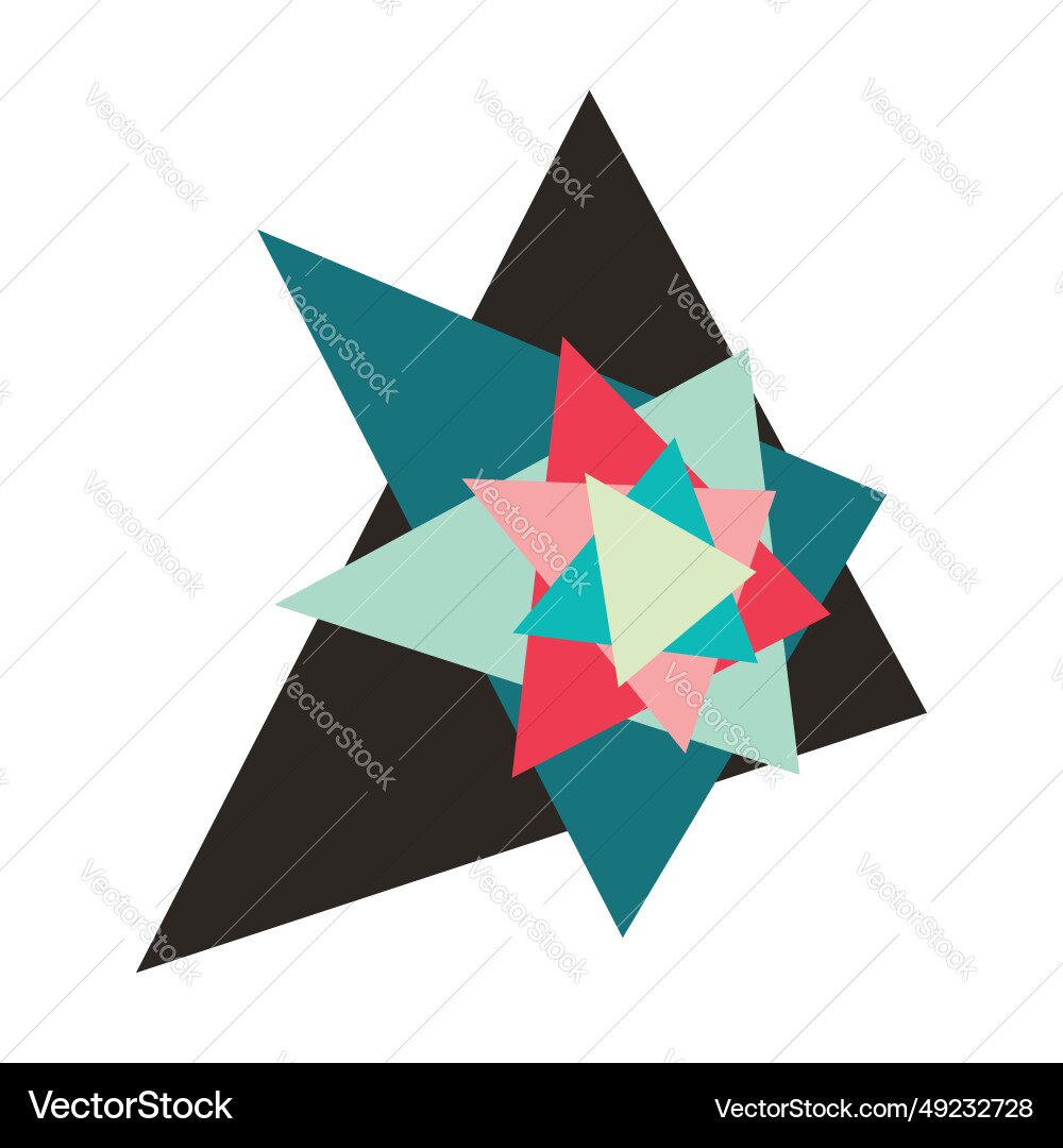 Stack of colorful triangles on white background Stack of colorful triangles on white background vector image