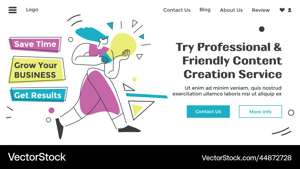 Try professional friendly content creation service vector image