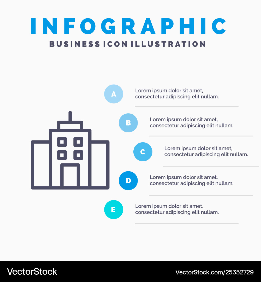 Building user office interface line icon with 5 Building user office interface line icon with 5 Vector Image