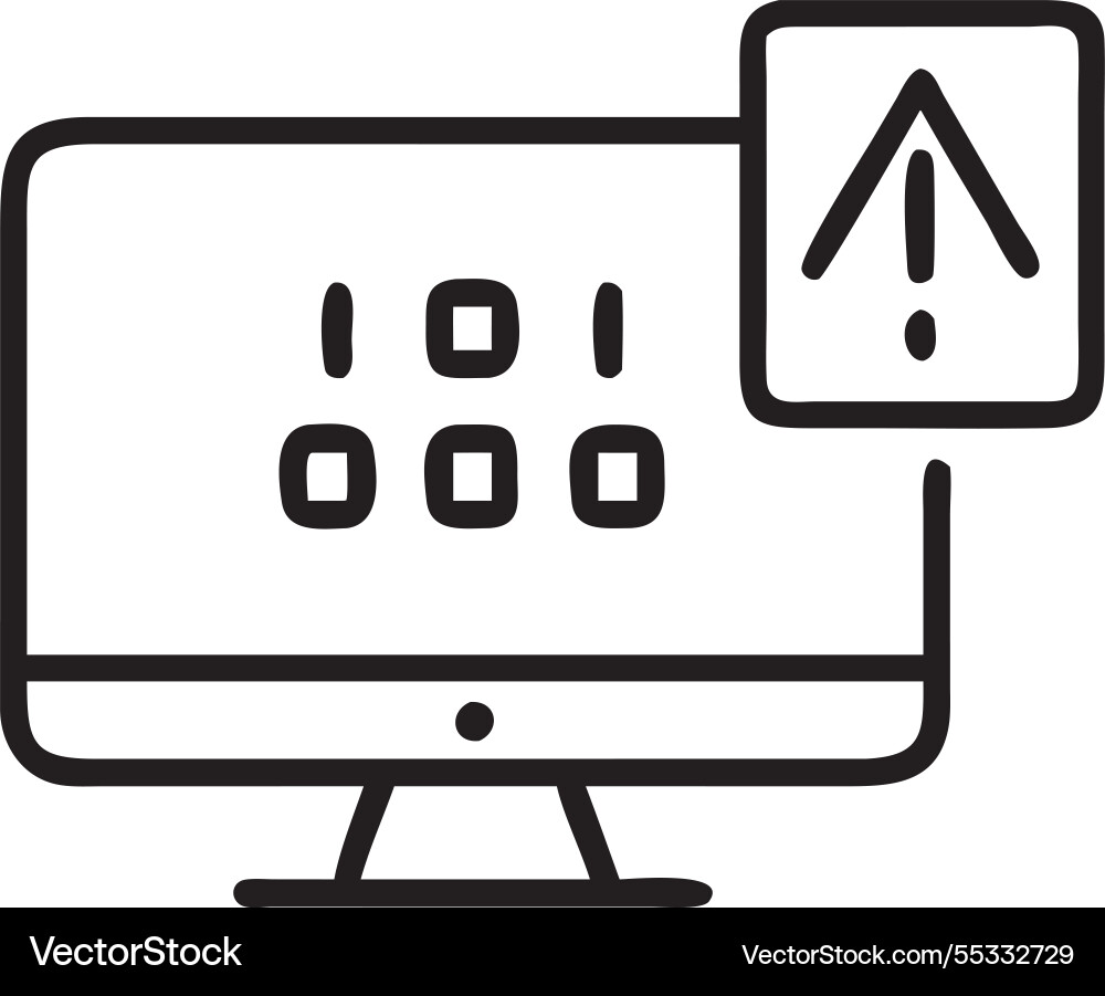 Computer network displays system hacked alert Vector Image