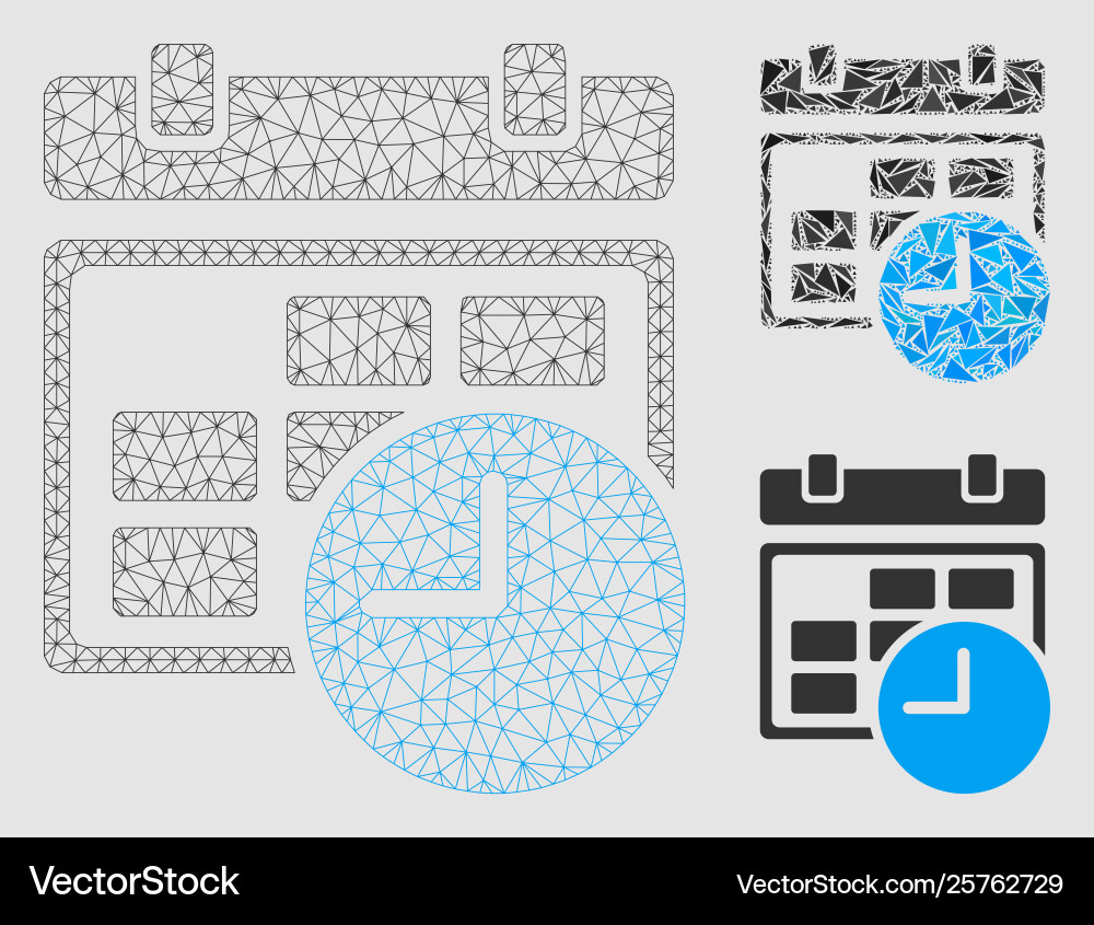 Date and time mesh 2d model triangle Date and time mesh 2d model triangle vector image