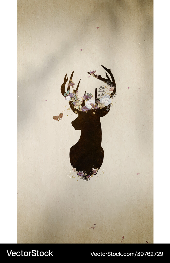 Deer head silhouette painting mobile phone Deer head silhouette painting mobile phone vector image