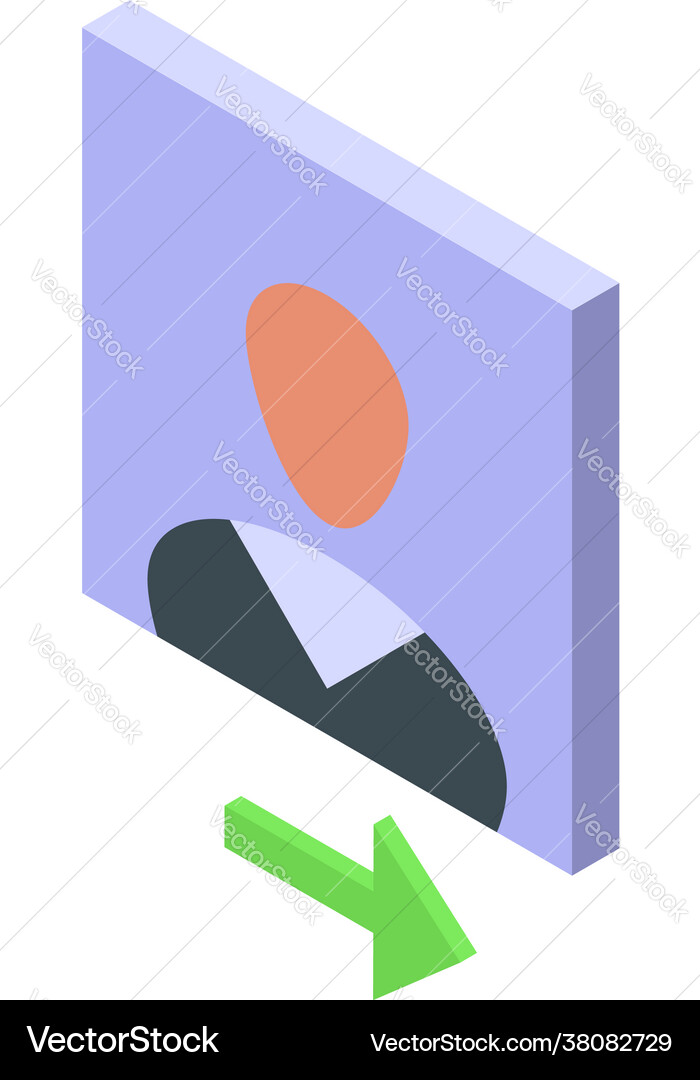 Delete user find icon isometric style Delete user find icon isometric style vector image