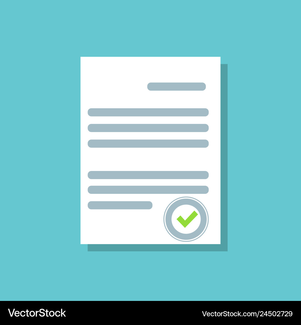 Document icon with check mark white checklist Vector Image