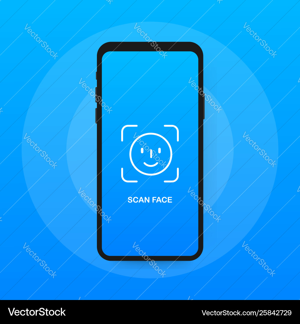 Face recognition concept design can use for web Face recognition concept design can use for web vector image
